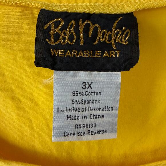 Bob Mackie Rich Yellow Floral embroidered sleeve size 3X - Picture 2 of 9